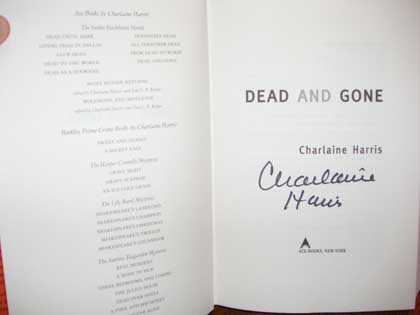 Dead and Gone autographed by Charlaine Harris